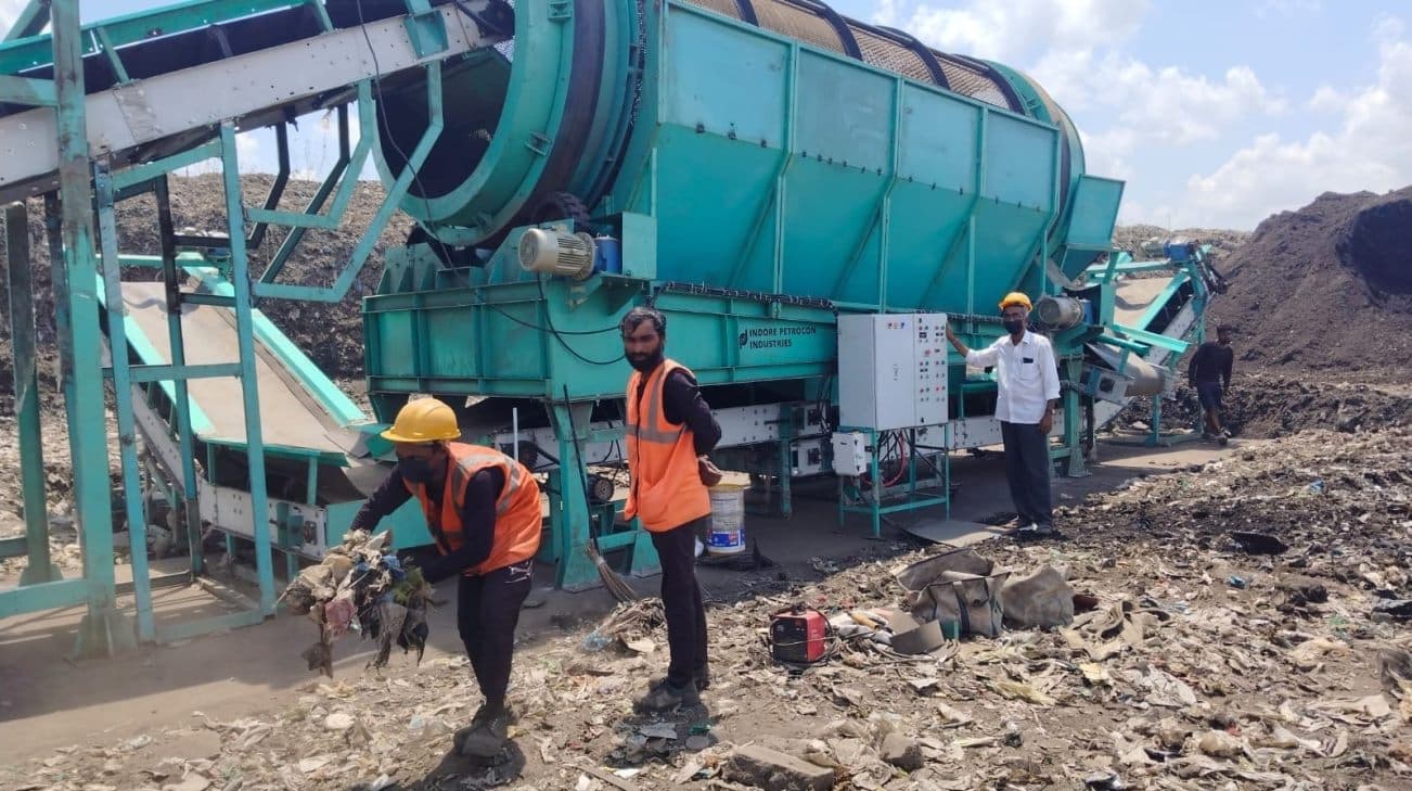 TDS Prime trommel screening unit operating at a municipal waste site
